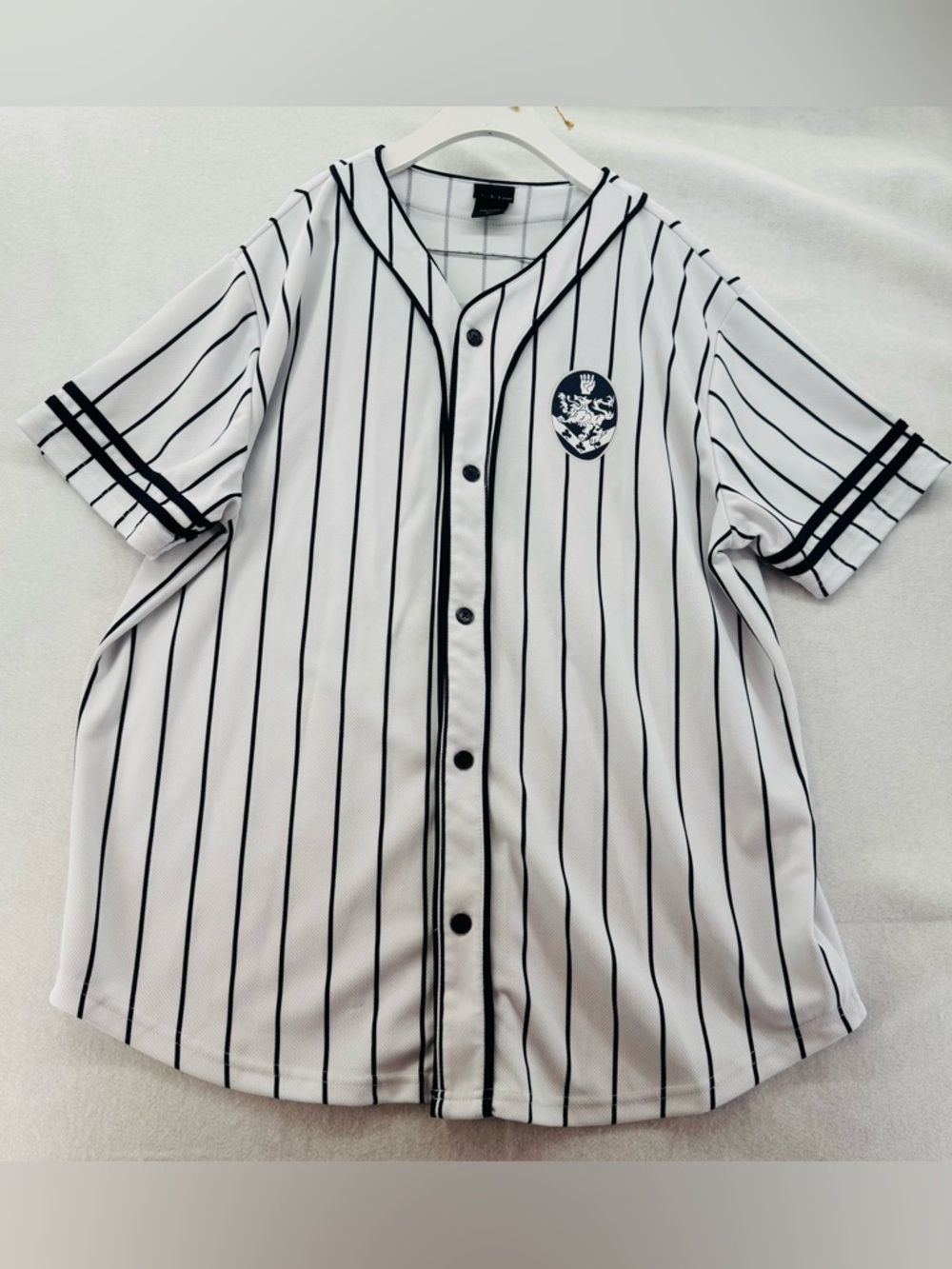 EUC Twilight Saga Baseball Jersey Edward Cullen Black Pinstripe 2X Hot Topic